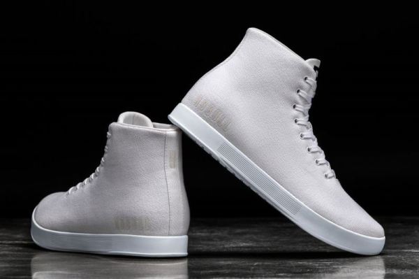 NOBULL MEN'S SHOES HIGH-TOP WHITE CANVAS TRAINER