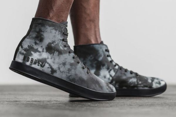 NOBULL MEN'S SHOES HIGH-TOP DARK CLOUD TIE-DYE CANVAS TRAINER