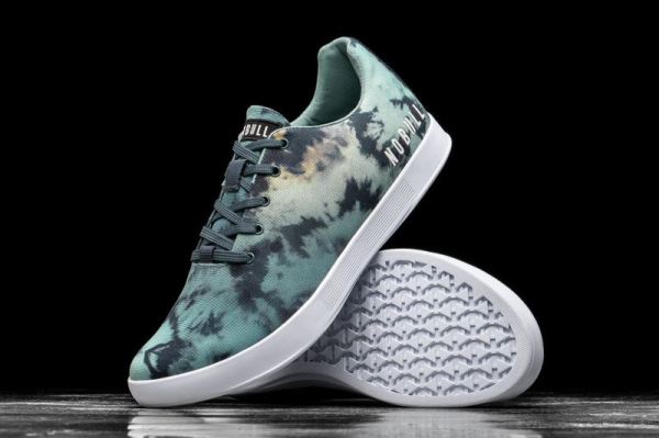 NOBULL WOMEN'S SHOES TEAL TIE-DYE CANVAS TRAINER