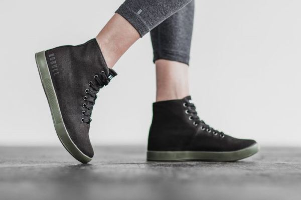 NOBULL WOMEN'S SHOES HIGH-TOP BLACK IVY CANVAS TRAINER