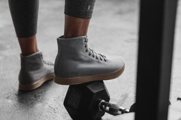 NOBULL WOMEN'S SHOES HIGH-TOP DARK GREY GUM CANVAS TRAINER