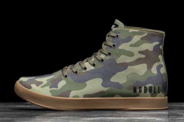 NOBULL MEN'S SHOES HIGH-TOP FOREST CAMO CANVAS TRAINER
