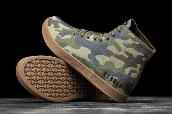 NOBULL MEN'S SHOES HIGH-TOP FOREST CAMO CANVAS TRAINER