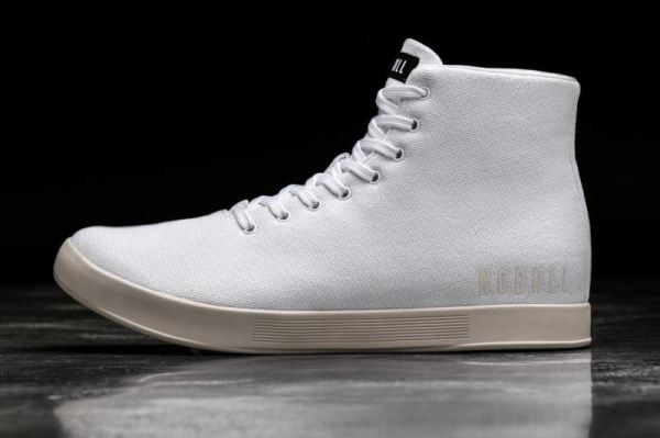 NOBULL MEN'S SHOES HIGH-TOP WHITE IVORY CANVAS TRAINER