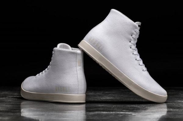 NOBULL MEN'S SHOES HIGH-TOP WHITE IVORY CANVAS TRAINER