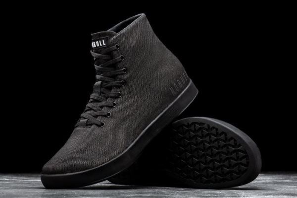 NOBULL MEN'S SHOES HIGH-TOP BLACK CANVAS TRAINER