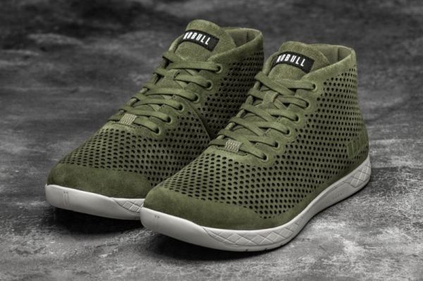 NOBULL MEN'S SHOES MOSS SUEDE MID TRAINER