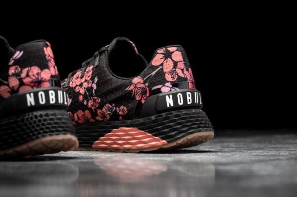 NOBULL WOMEN'S SHOES BLACK CHERRY BLOSSOM RIPSTOP RUNNER