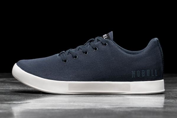NOBULL MEN'S SHOES NAVY IVORY CANVAS TRAINER