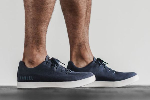 NOBULL MEN'S SHOES NAVY IVORY CANVAS TRAINER