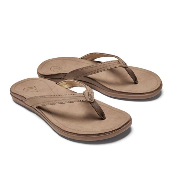 Olukai Women's Aukai Leather Sandals - Tan