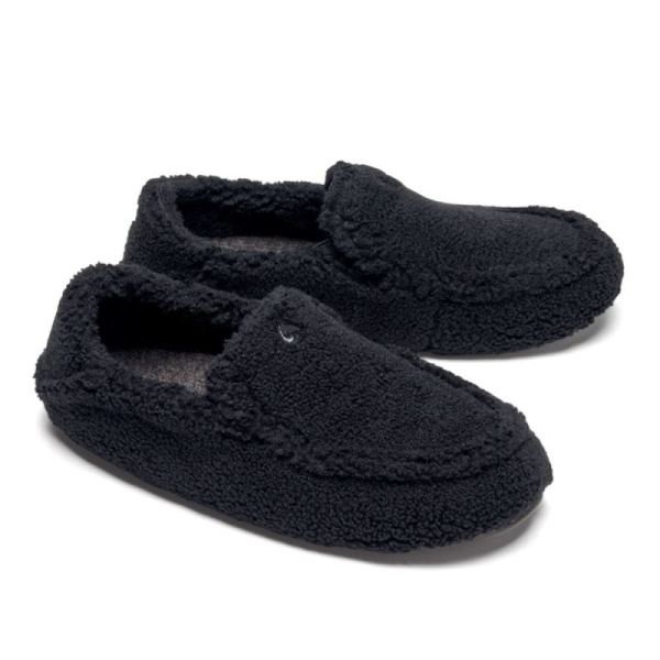 Olukai Women's Nohea Heu Slipper Fuzzy Slippers - Black