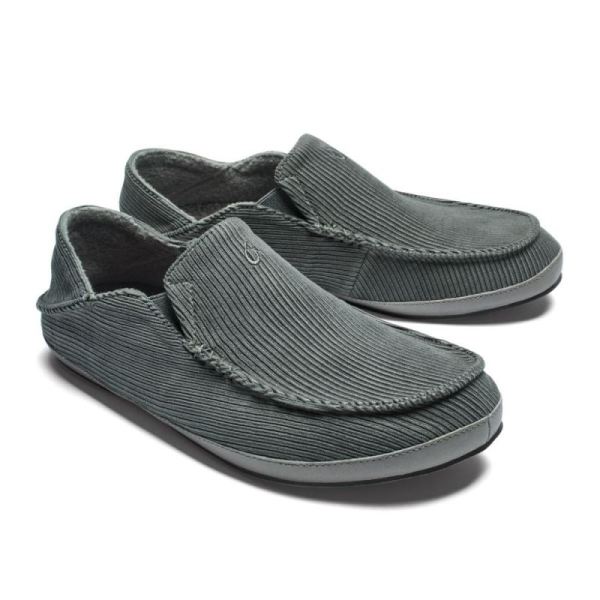 Olukai Men's Moloa 'Ie Slipper Corduroy Slippers - Charcoal