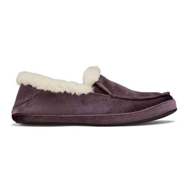 Olukai Women's Ku'una Lanui Velvet Slippers - Red Ginger