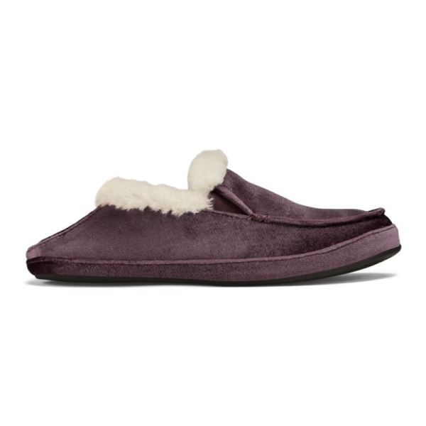 Olukai Women's Ku'una Lanui Velvet Slippers - Red Ginger