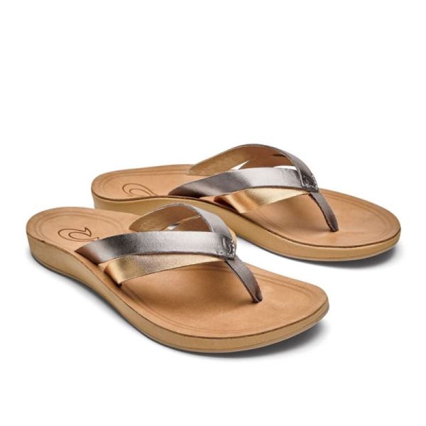 Olukai Women's Kaekae - Silver / Golden Sand