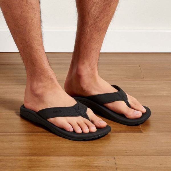 Olukai Men's Ohana Beach Sandals - Black