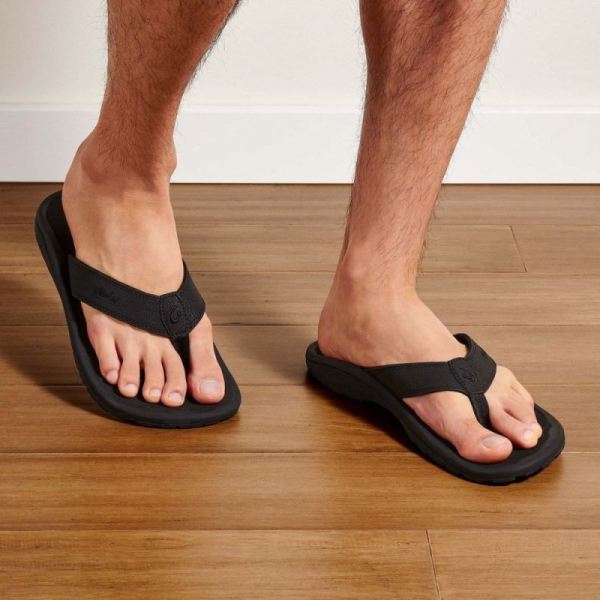 Olukai Men's Ohana Beach Sandals - Black
