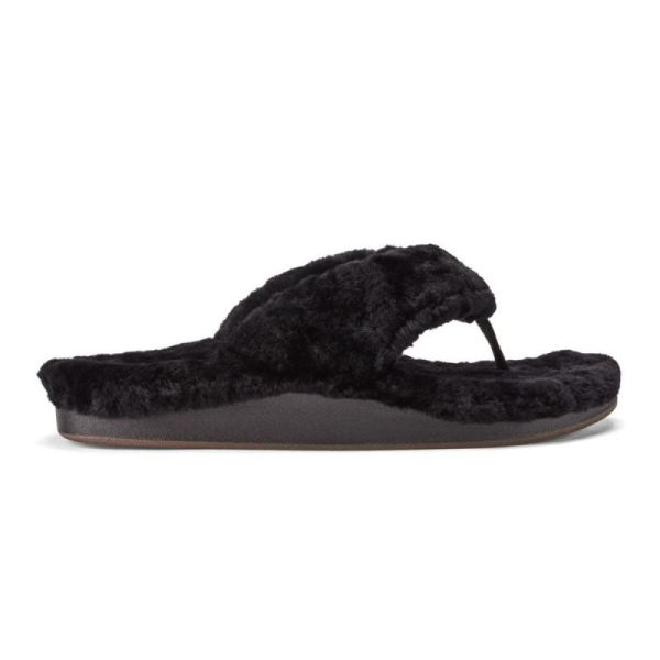 Olukai Women's Kipe'a Heu Slipper Sandals - Black