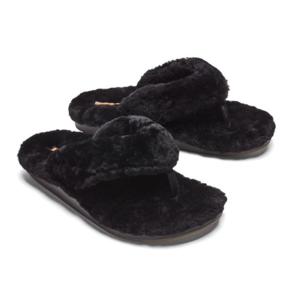 Olukai Women's Kipe'a Heu Slipper Sandals - Black