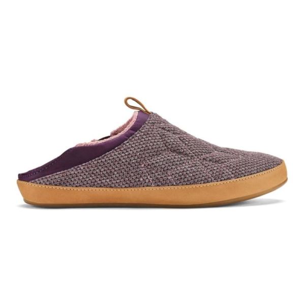 Olukai Women's Lania Kilohana Slippers - Grape Wine / Golden Sand