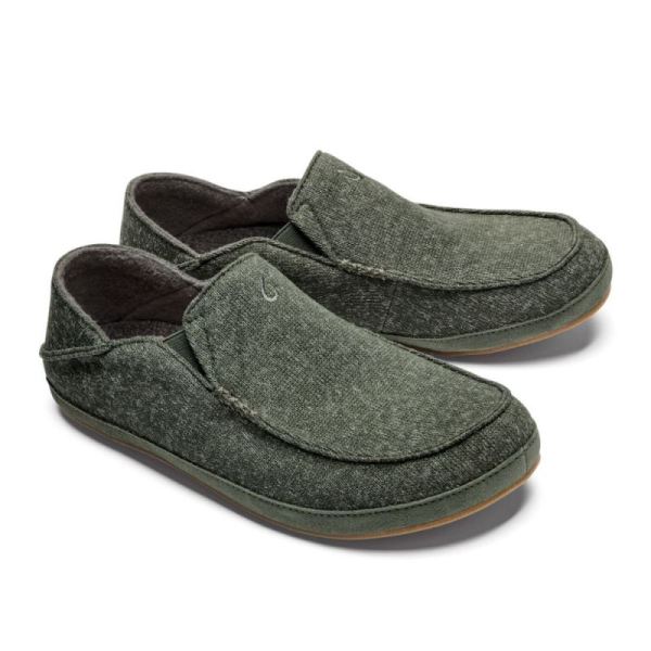 Olukai Men's Moloa Hulu Slipper - Deep Olive / Dusty Olive