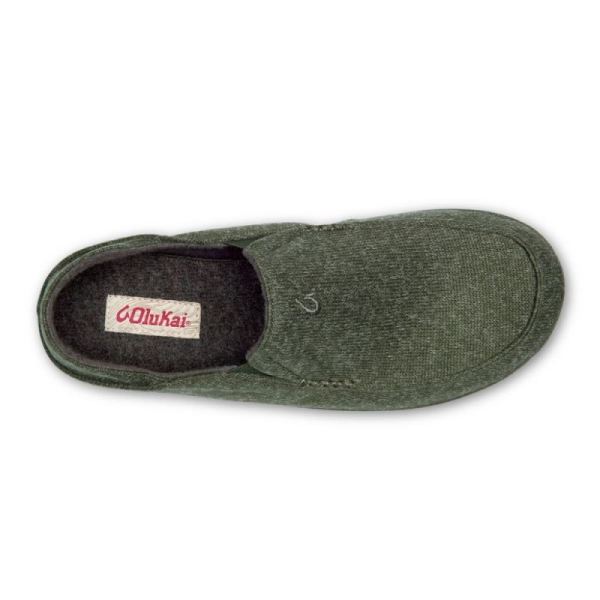 Olukai Men's Moloa Hulu Slipper - Deep Olive / Dusty Olive