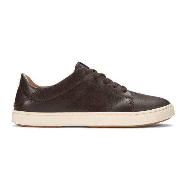 Olukai Women's Pehuea Li 'Ili Leather Sneakers - Dark Java