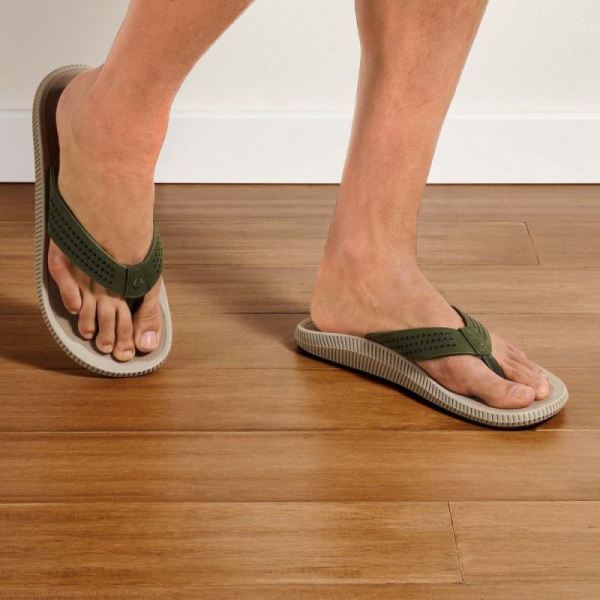 Olukai Men's Ulele Beach Sandals - Nori / Clay