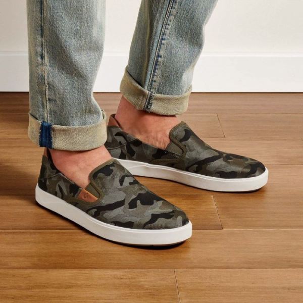 Olukai Men's Lae'ahi Pa'i Sneakers- Husk / Ke Au Camo