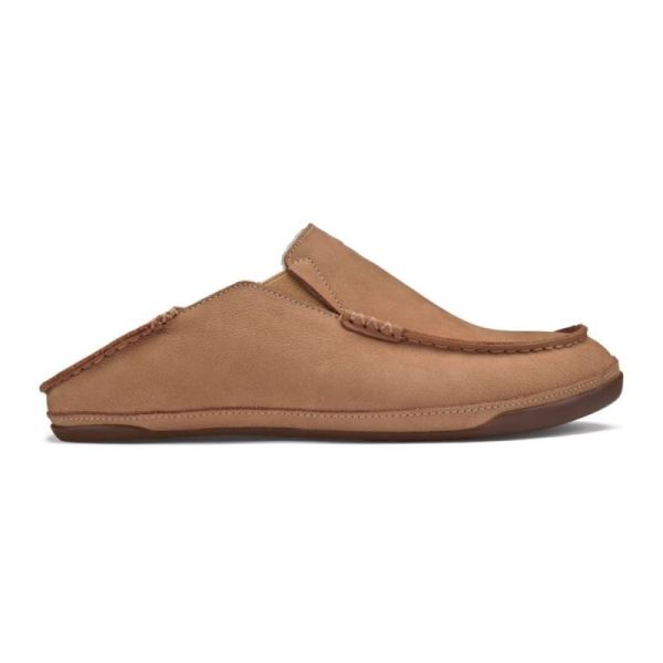 Olukai Men's Kipuka Hulu Leather Slippers - Natural