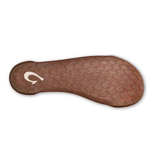 Olukai Men's Kipuka Hulu Leather Slippers - Natural