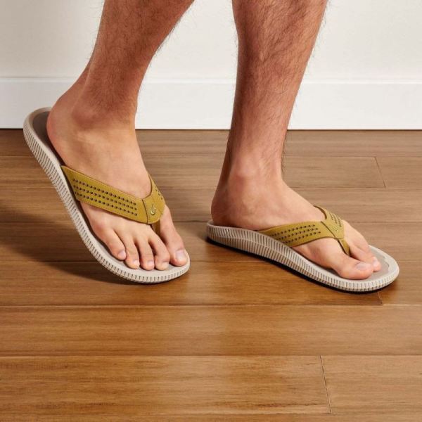 Olukai Men's Ulele Beach Sandals - Limu / Mineral Grey