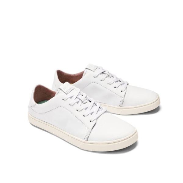 Olukai Women's Pehuea Li 'Ili Leather Sneakers - White