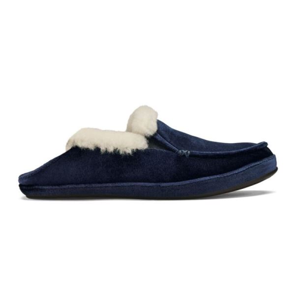 Olukai Women's Ku'una Lanui Velvet Slippers - Trench Blue