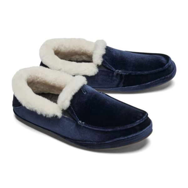 Olukai Women's Ku'una Lanui Velvet Slippers - Trench Blue