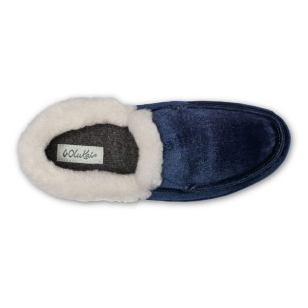 Olukai Women's Ku'una Lanui Velvet Slippers - Trench Blue