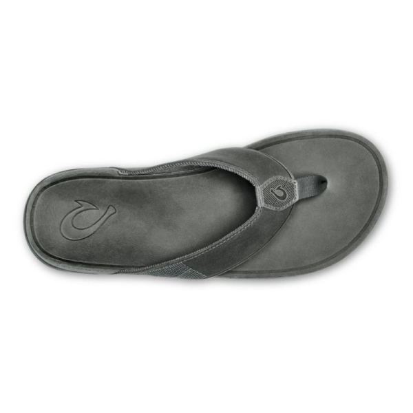 Olukai Men's Tuahine Leather Beach Sandals - Stone
