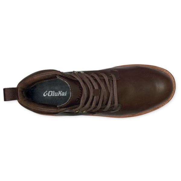 Olukai Men's Kilakila Leather Boots - Dark Wood