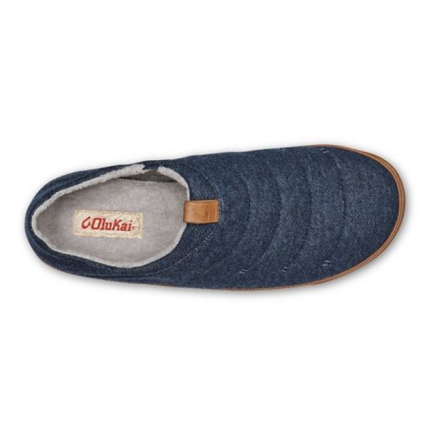 Olukai Men's Mahana Jersey Slippers - Trench Blue