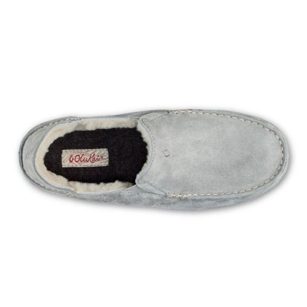 Olukai Women's Nohea Leather Slippers - Pale Grey