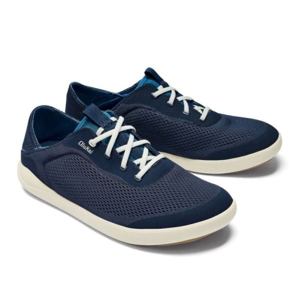 Olukai Men's Moku Pae Boat Shoes - Trench Blue / Off White