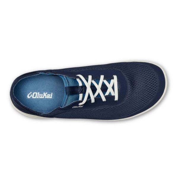 Olukai Men's Moku Pae Boat Shoes - Trench Blue / Off White