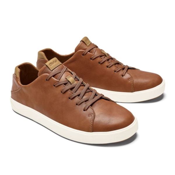 Olukai Men's Lae'ahi Li 'Ili Leather Sneakers - Fox