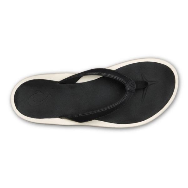 Olukai Women's Pi'oe Beach Sandals - Black / Dark Shadow