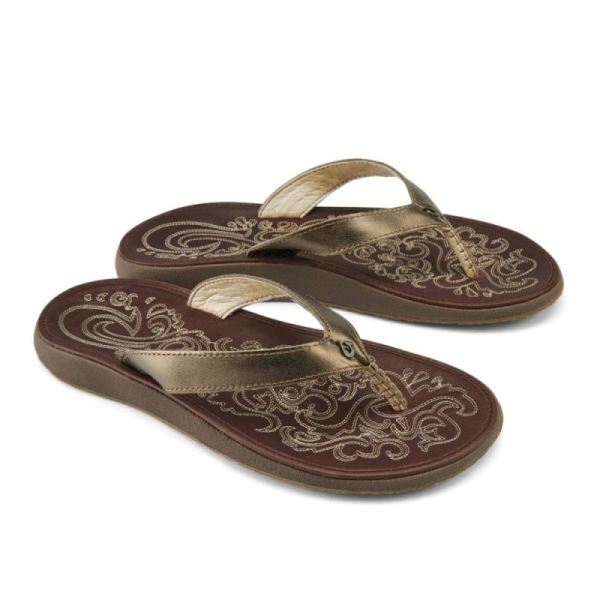 Olukai Women's Paniolo - Bronze / Dark Java