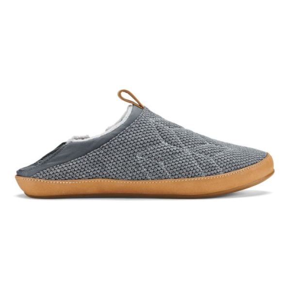 Olukai Women's Lania Kilohana Slippers - Wind Grey / Golden Sand