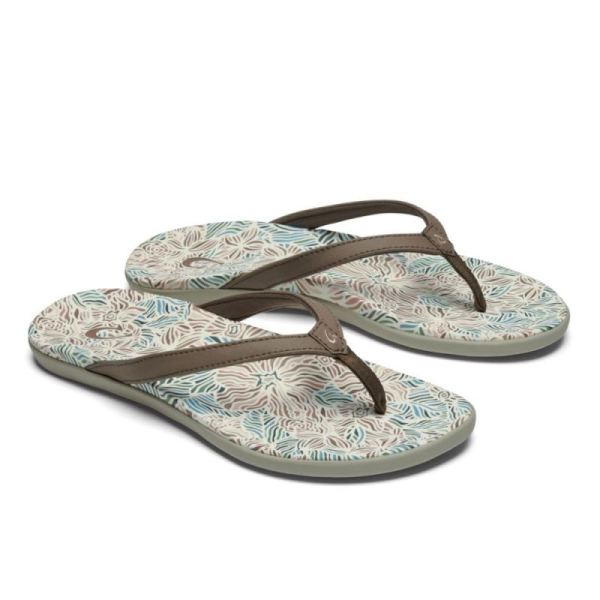 Olukai Women's Ho'opio Hau Beach Sandals - Warm Taupe / Hua