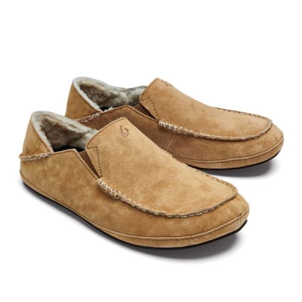 Olukai Men's Moloa Leather Slippers - Tobacco