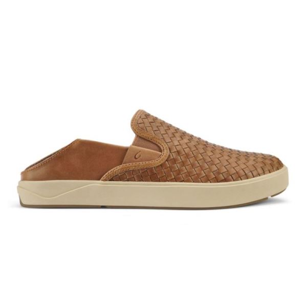 Olukai Men's Lae'ahi Lauhala Leather Slip-On Sneakers - Fox